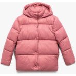 Koton Uzun Kollu Çıtçıt Kapamalı Kapşonlu Şişme Mont - 11 - 12 Yaş - Pembe