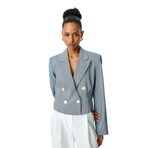 Koton Uzun Kollu Düğmeli Kruvaze Yaka Crop Blazer Ceket