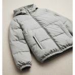 Koton Uzun Kollu Fermuarlı Kapşonlu Kışlık Şişme Mont Gri Polyester Karışımı Erkek Günlük Kullanım