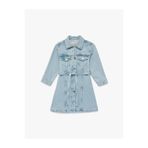 Koton Uzun Kollu Gömlek Yaka Cepli Kemerli Denim Elbise