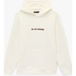 Koton Uzun Kollu Kanguru Cepli Şardonlu Yılbaşı Temalı Nakışlı Kapşonlu Sweatshirt - Beyaz