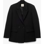 Koton Uzun Kollu Kapaklı Cep Detaylı Oversize Kruvaze Blazer Ceket - 42 - Siyah