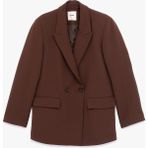 Koton Uzun Kollu Kapaklı Cep Detaylı Oversize Kruvaze Blazer Ceket - Kahve - 42