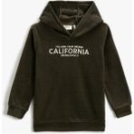 Koton Uzun Kollu Kız Çocuk Kapüşonlu Sweatshirt Grafik Desenli Rahat ve Şık Tasarım - 4 - 5 Yaş - Yeşil
