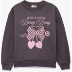 Koton Uzun Kollu Pamuklu Sweatshirt Kız Çocuk Siyah Renk Eğlenceli Desenli Tasarım - 9 - 10 Yaş