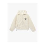 Koton Uzun Kollu Regular Fit Cepli Fermuarlı Crop Kapüşonlu Peluş Ceket
