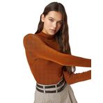 Koton Uzun Kollu Tişört Crop Yarım Balıkçı Yaka Basic