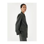 Koton Uzun Kollu Viskon Karışımlı Kruvaze Yaka Oversize Blazer Ceket