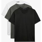 Koton V Yaka Pamuklu Slim Fit Basic 3'lü Erkek Tişört Seti