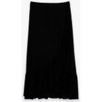 Koton Viskon Crinkle Kumaş Midi Etek - Siyah - 38