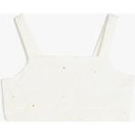 Koton Viskon Karışımlı Kare Yaka Askılı Crop Bluz - Ekru - 11 - 12 Yaş