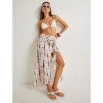 Koton x Şahika Ercümen Midi Boy Sarong Etek Batik Desenli Yüksek Bel Pamuklu - 36 - Kahve