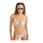 Koton X Şahika Ercümen - Üçgen Ipli Bikini Üstü Mercan Baskılı