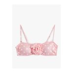 Koton X Sibil Çetinkaya - Gül Aplike Detaylı Bandeau Puantiyeli Bikini Üst