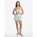 Koton X Sibil Çetinkaya - Poplin Gipe Detaylı İnce Askılı Çizgili Crop Büstiyer