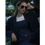 Koton X Sima Tarkan - Kruvaze Kapaklı Cep Detaylı Uzun Blazer Ceket