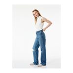 Koton Yıpratılmış Pamuklu Düz Paça Straight Fit Jean Pantolon - Straight Jeans