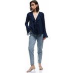 Koton Yüksek Bel Düğmeli Cepli Düz Paça Mom Fit Jean Pantolon - Mom Slim Jean - Mavi - Regular - 30 / 32
