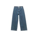 Koton Yüksek Bel Geniş Paça Dikiş Detaylı Jean Pantolon Düğmeli - Culotte Jeans