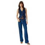 Koton Yüksek Bel Kot Pantolon Düz Paça Düğmeli Pamuklu - Straight Fit Jean