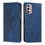 KOUYI Moto G Stylus 2022 4G Kılıf ile Uyumlu, Retro Premium PU Deri Yumuşak TPU Kapaklı Kılıf Kart Yuvaları Manyetik Stand Fonksiyonu Çevirmeli Cüzdan Darbeye Dayanıklı Cep Telefonu Kılıfı (Mavi)