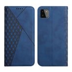 KOUYI Samsung Galaxy A22 5G Kılıf ile Uyumlu, Retro Premium PU Deri Yumuşak TPU Kapaklı Kılıf Kart Yuvaları Manyetik Stand Fonksiyonu Çevirmeli Cüzdan Darbeye Dayanıklı Cep Telefonu Kılıfı (Mavi)