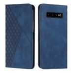 KOUYI Samsung Galaxy S10 Plus ile uyumlu, retro birinci sınıf poliüretan deri, yumuşak TPU katlanır kılıf, kart bölmeleri, manyetik stant fonksiyonu, kapaklı cüzdan, darbeye dayanıklı cep telefonu kılıfı (mavi)