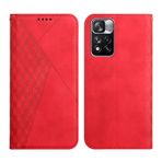 KOUYI Xiaomi Redmi Note 11 Pro Kılıf ile Uyumlu, Retro Premium PU Deri Yumuşak TPU Kapaklı Kılıf Kart Yuvaları Manyetik Stand Fonksiyonu Çevirmeli Cüzdan Darbeye Dayanıklı Cep Telefonu Kılıfı (Kırmızı)