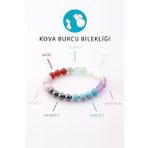 Kova Burcu Taşlarından Oluşan Doğal Taş Bileklik 8 mm Küre Kesim - Burç Bilekliği