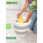 Kova Katlanır Su Kovası Silikon Kova Katlanabilir Bebek Kovası Bpa Free Gri