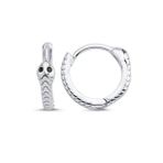 Kovac 925 Ayar 13.5 mm Yılan Figürlü Halka Model Zirkon Taşlı Kadın Gümüş Küpe