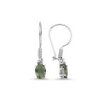 Kovac 925 Ayar 6x8 mm Oval Mengeç Model Sultanit Taşlı Kadın Gümüş Küpe