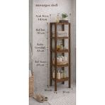 KOVANCI MARANGOZ DEDE 140 CM LİK AHŞAP BANYO DÜZENLEYİCİ DEKORATİF RAF ÇOK AMAÇLI RAF