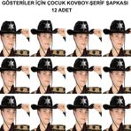 Kovboy Şerif Şapkası Siyah 12 Adet – Eğlenceli ve Temalı Etkinlikler İçin Harika Seçim