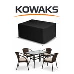 KOWAKS Bahçe Mobilya Brandası 260x160x80 Cm Masa Sandalye Koruma Örtüsü Kılıf Siyah Su Geçirmez