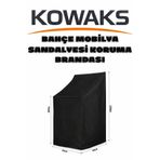 KOWAKS Sandalye Koruma Örtüsü Bahçe Mobilya Brandası Balkon Sandalyesi Yağmur Önleyici Kılıfı Siyah