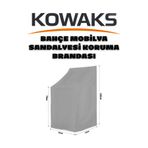 KOWAKS Sandalye Koruma Örtüsü Gri Bahçe Mobilya Brandası Balkon Sandalyesi Yağmur Önleyici Koruyucu Lüx