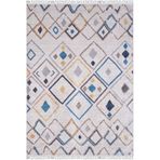 Kowal Krem Modern Geometrik Etnik Eskitme Desenli Boho Makinada Yıkanabilir Hafif Hav Toz Vermez Leke Tutmaz Kaymaz Taban Dijital Makine Baskı Halı Oturma Odası Salon Yolluk Koridor Mutfak Halısı