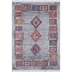 Kowary Gri MadalyonModern Geometrik Etnik Desenli Boho Makinada Yıkanabilir Hafif Hav Toz Vermez Leke Tutmaz Kaymaz Taban Dijital Makine Baskı Halı Oturma Odası Salon Yolluk Koridor Mutfak Halısısı