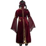 Köylü Kostüm Mihrimah Sultan Kıyafeti Kız Çocuk Lüks Kadife Bindallı Elbisesi Bordo - 8 - 10 Yaş