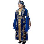 Köylü Kostüm Mihrimah Sultan Kıyafeti Kız Çocuk Lüks Kadife Bindallı Elbisesi Kırmızı - 04G-Mavi - 8 - 10 Yaş