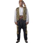 Köylü Kostüm Şerbetçi Kostümü Yetişkin Ramazan Satıcı Kıyafeti Osmanlı Işlemeliyeşil - 3 Beden (XLarge)