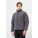Koyu Antrasit Dolumlu Hakim Yaka Slim Fit Dar Kesim Klasik Mont 1007245153