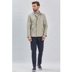 Koyu Bej Dik Yaka Yarım Astar Comfort Fit Rahat Kesim Casual Mont 1007240150