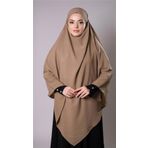 Koyu Bej Pratik Hazır Geçmeli Tesettür Eşarp Medine İpeği Bağcıklı Sufle Hijab 2301_44