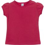 Koyu Fuşya Basic Kız Bebek Çıtçıtlı Sıfır Yaka Karpuz Kol Tişört - 12 - 18 Ay