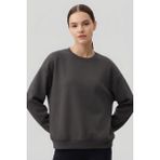 Koyu Gri Basic O Yaka Oversize Kadın Sweatshirt - 97053
