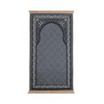 Koyu Gri Kadife Halı Seccade