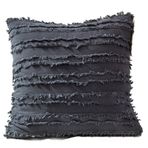 Koyu Gri Kadife Kare Yastık Kılıfı 45 x 45 cm Dekoratif Yastık Kılıfı Kanepe Oturma Odası Yatak Odası Araba için Yumuşak Peluş Kırlent Kılıfı