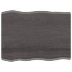 Koyu Gri Masif Meşe Masa Üstü 80x60x2 cm Kare Mutfak Tezgahı İşlenmemiş Ahşap Canlı Kenar Tasarımı Ev ve Ofis için Dayanıklı Yemek Yüzeyi Çok Yönlü Kullanım